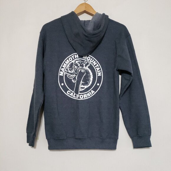 Mammoth Mountain Zip Up Hoodie Jacket Wooly California Snowboard Gray Mens Small - Picture 1 of 10